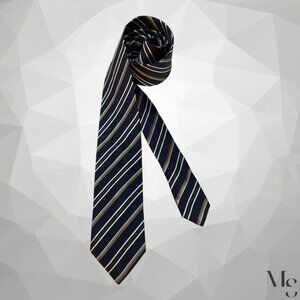 PRADA Black & Brown Striped Luxury Silk Slim Tie Made In Italy 60”- 2.5" EX COND